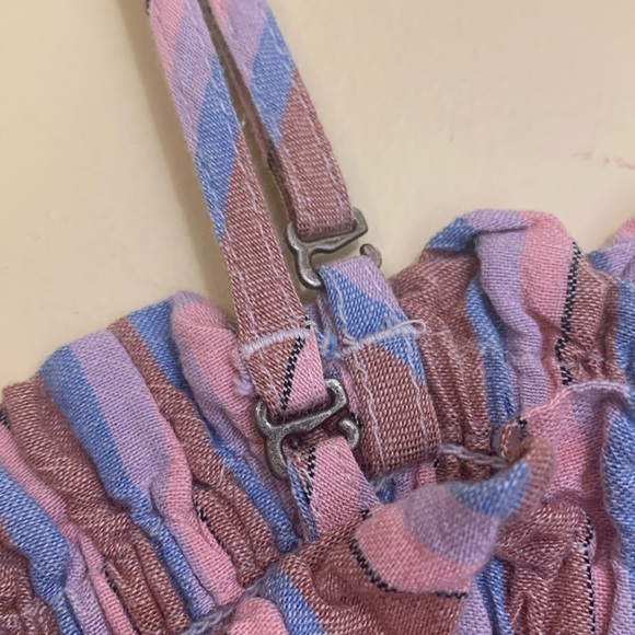 Billabong Multi Color Forward Feelings Smocked Spaghetti Strap Belted Jumpsuit L - Picture 9 of 17